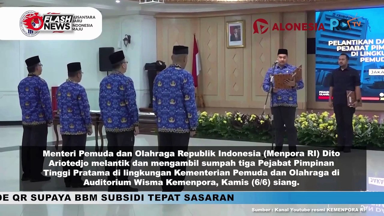 Menpora Dito Melantik Pejabat Pimpinan Tinggi Pratama di Lingkungan Kemenpora