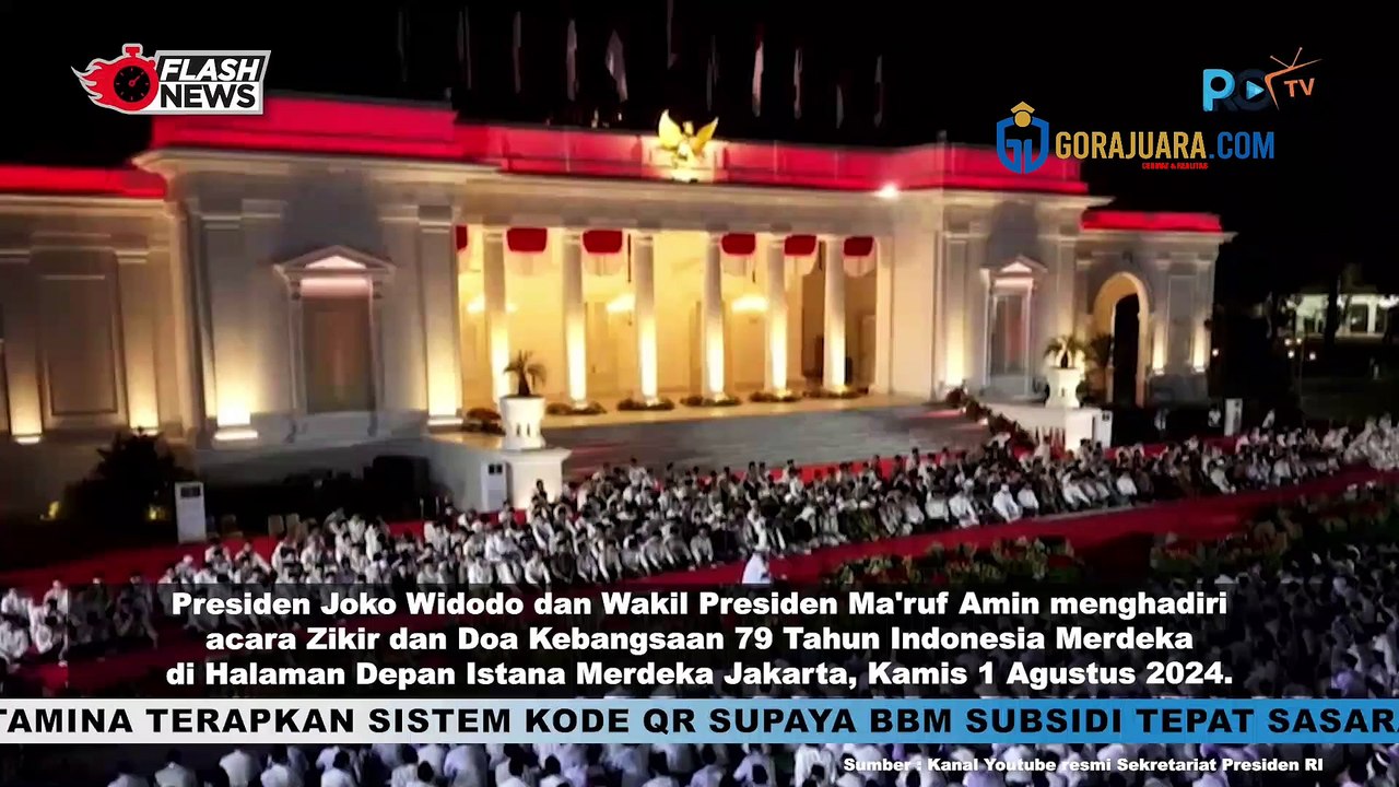 JOKOWI DAN PARA MENTERI HADIRI ZIKIR DAN DOA BERSAMA HUT RI KE-79 DI ISTANA MERDEKA JAKARTA