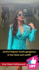 Janhvi Kapoor looks gorgeous in her blue suit outfit