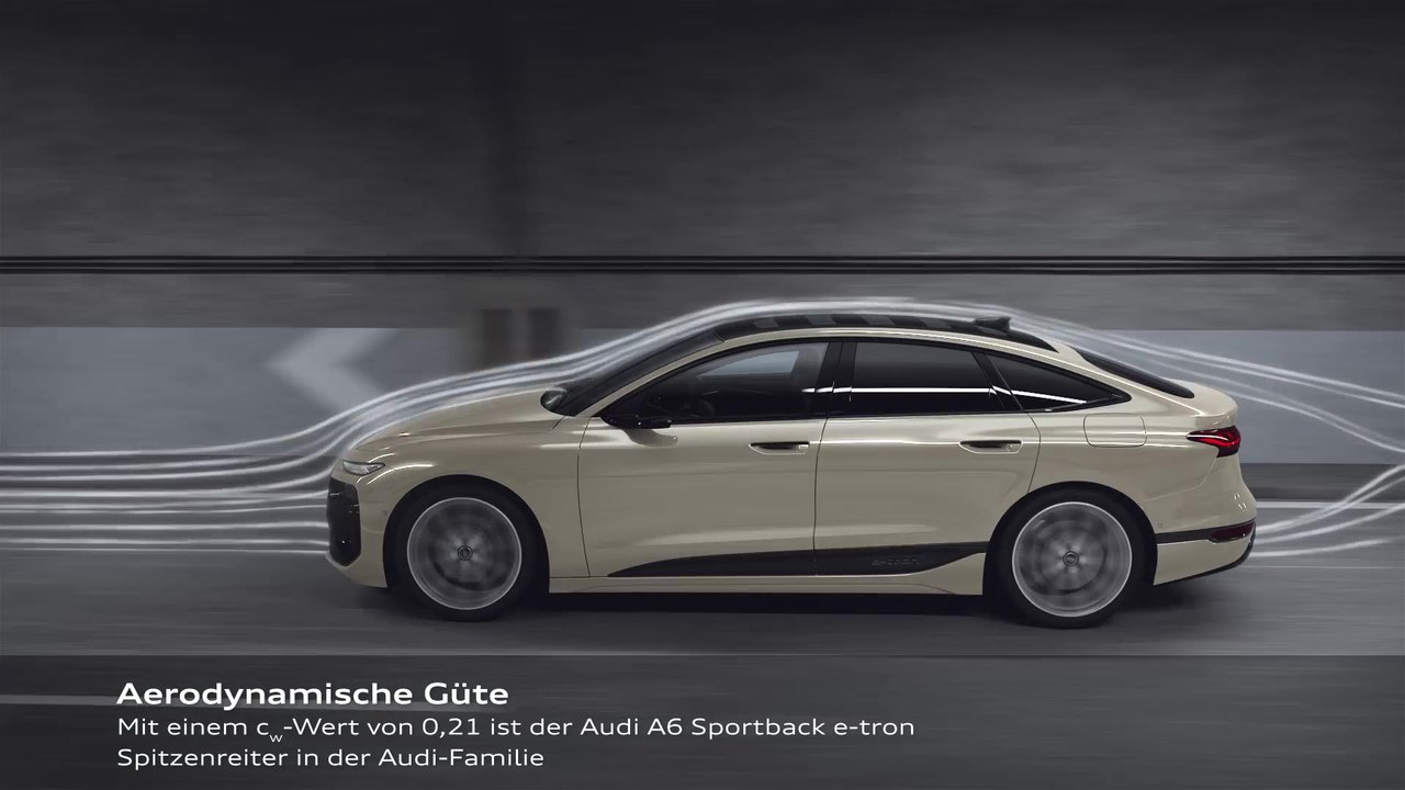 Audi A6 Sportback e-tron – Effizienztechnologien und Aerodynamik – Animation