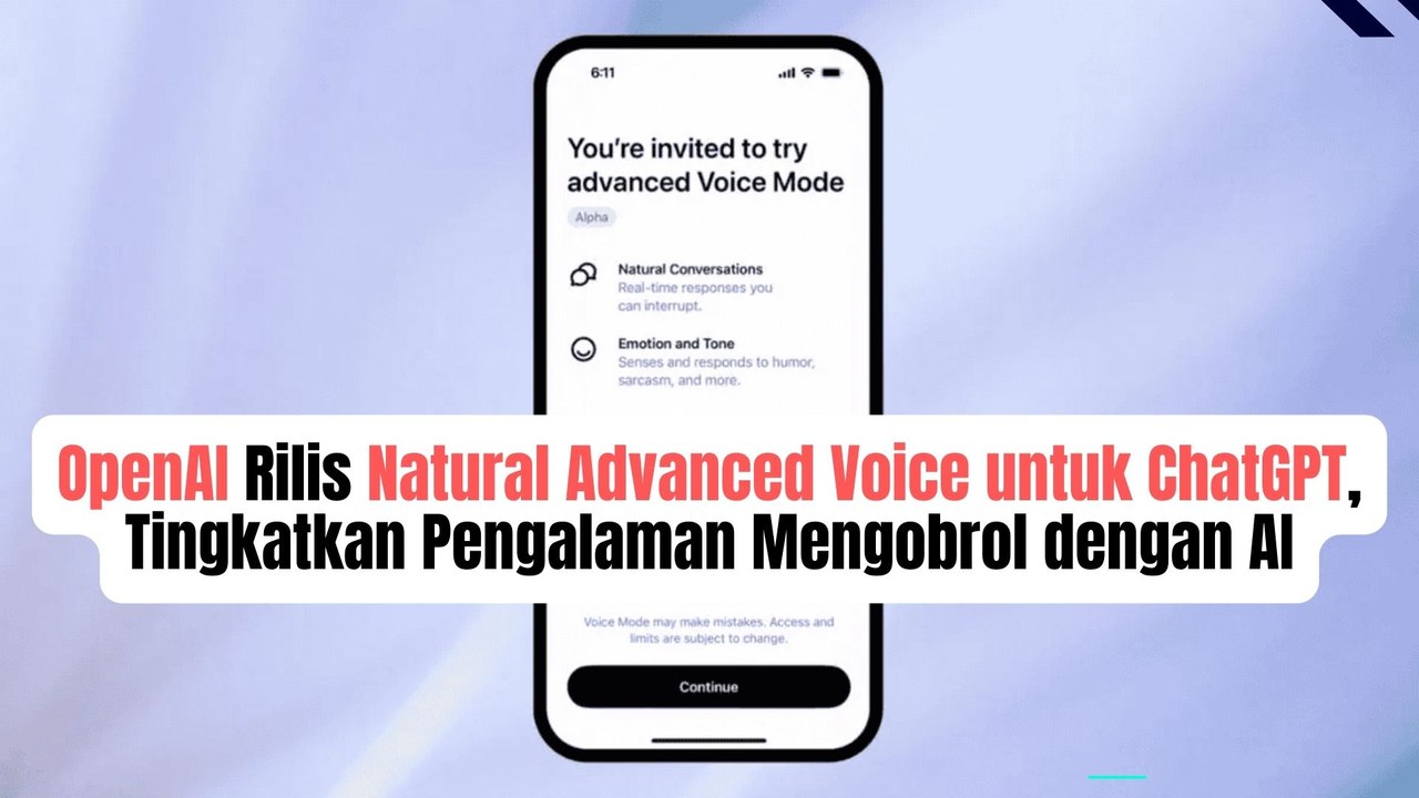 OpenAI Rilis Natural Advanced Voice untuk ChatGPT, Tingkatkan Pengalaman Mengobrol dengan AI