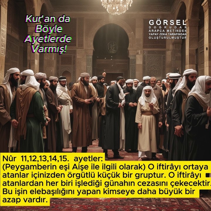 Bu işin elebaşılığını yapan kimseye….. - Nûr 11,12,13,14,15.ayetler
