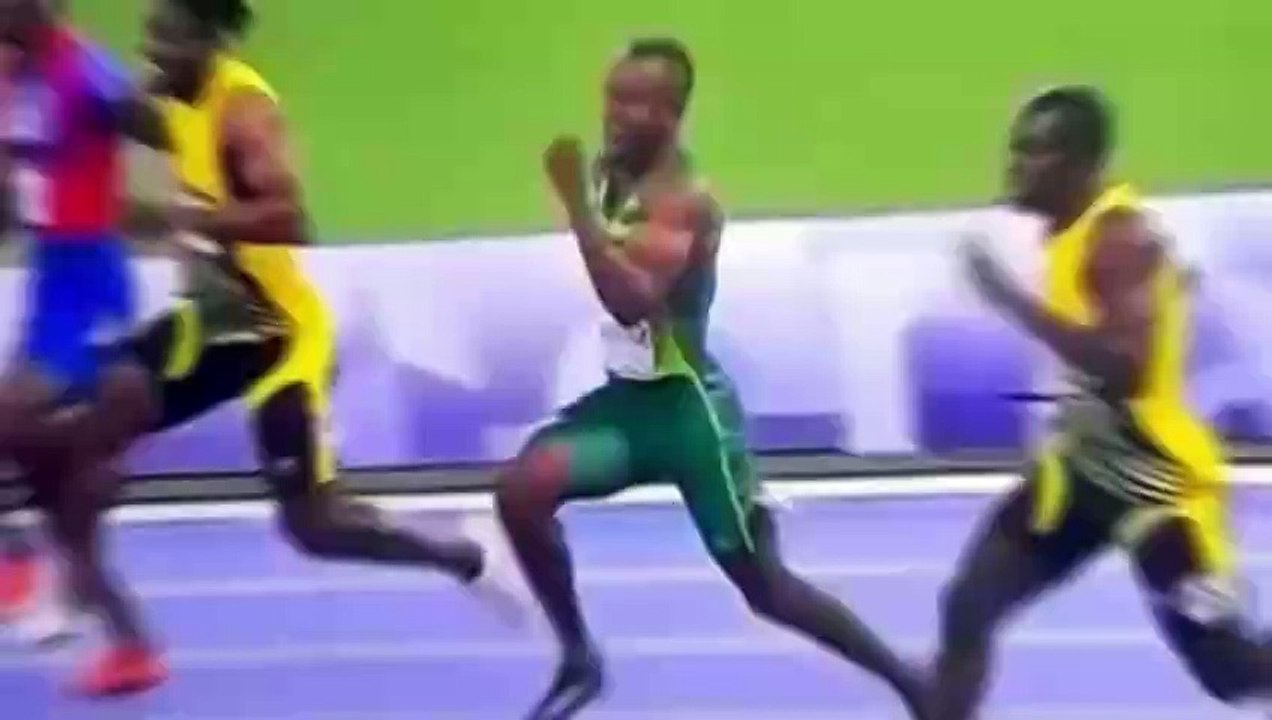 Why didn t Thompson win the 100-meter final if his foot crossed the line before Noah Lyles _