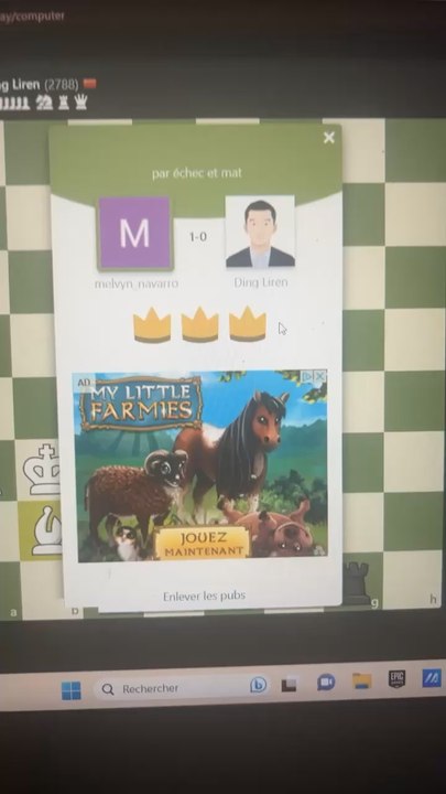 Je pense etre lun des seul a pouvoir mettre echec et mat le meilleure joueur du monde (cest un ordinateur ) au échecs qui peut de poser a ma table ?