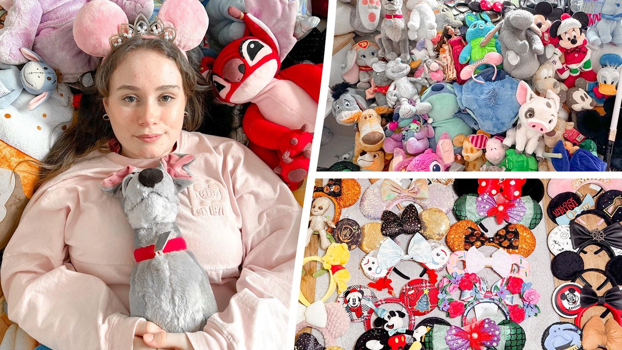 Disney superfan spends £10k collecting merch - including 700 cuddly toys