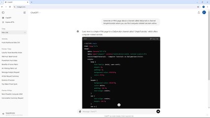 ChatGPT Course Section 11 Generating HTML