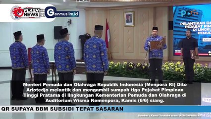 MENPORA Dito Ariotedjo Melantik Pejabat Pimpinan Tinggi Pratama di Lingkungan KEMENPORA