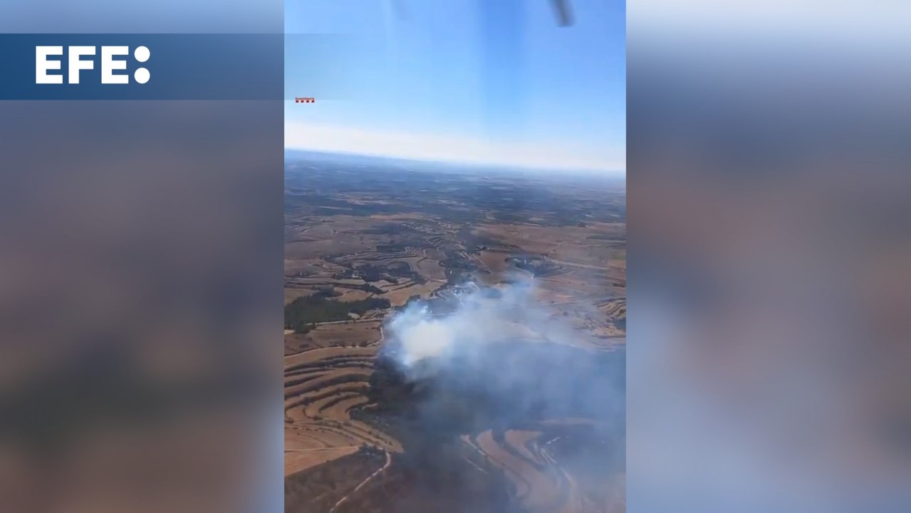 Bomberos estabilizan el incendio de Ciutadilla (Lleida) pero dejan dos líneas de agua en la zona