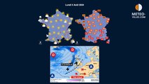 prévisions météo villes du lundi 5 août 2024