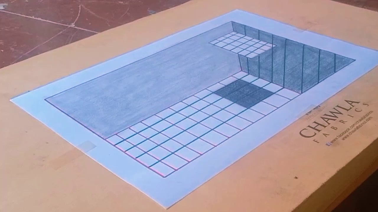 3d drawing floating cube on paper | easy drawing on paper