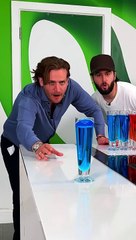 Closest glass to the edge wins #curling #game #challenge #glass