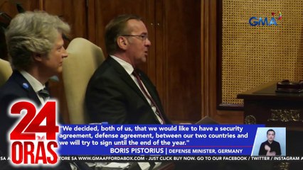 Germany, gusto rin makipag-defense agreement sa Pilipinas ayon sa defense minister nito na nasa bansa | 24 Oras