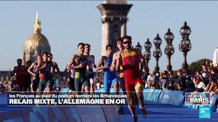 JO 2024 _ frustration pour la France_ qui termine 4ème au triathlon par équipe • FRANCE 24(720P_HD)