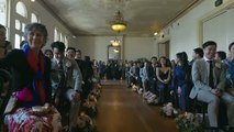 EPIC GROOM ENTRANCE __ Bon _ Dan_s Wedding Ceremony Entrance(360P)