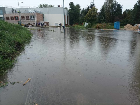 Zalana ul. Kolendów przy małej jedynce w Ostrowi Mazowieckiej