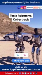 Tesla Robot VS Cybertruck #robot #truckspotting Tesla Robot outsmarts the formidable Cybertruck, or will the sheer force and durability of the Cybertruck prove too much for its robotic adversary Join the spectacle