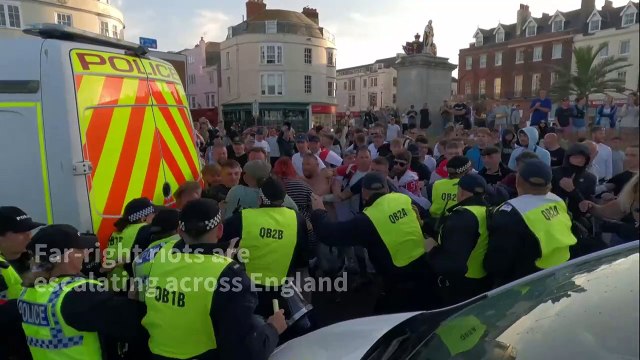 Far-right rioters clash with police during protests across UK cities
