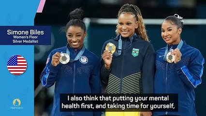 Biles heaps praise on 'incredible' Andrade after taking silver in floor final