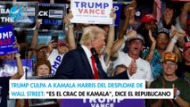 Trump culpa a Kamala Harris del desplome de Wall Street 