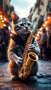 Cat dancing music make it Artificial intelligence very funny video/ #AI #fyp #trend Artificial intelligence video