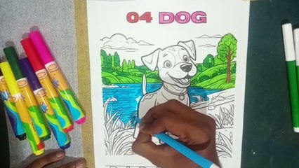 Dog Coloring for Kids & Toddlers /How to coloring Dog lesson 02 #coloring  #dog #funny Easy Coloring