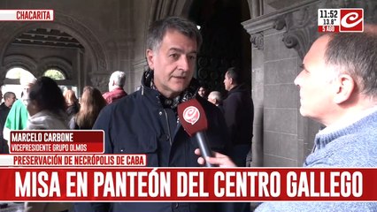 Se realizó una misa en el panteón del Centro Gallego en el Cementerio de Chacarita
