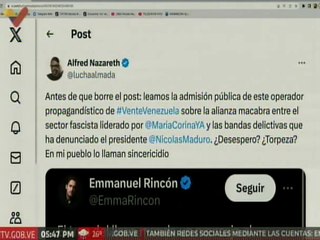 Vpdt. Sec. Freddy Ñáñez denuncia a las bandas delictivas comandadas por María Corina Machado
