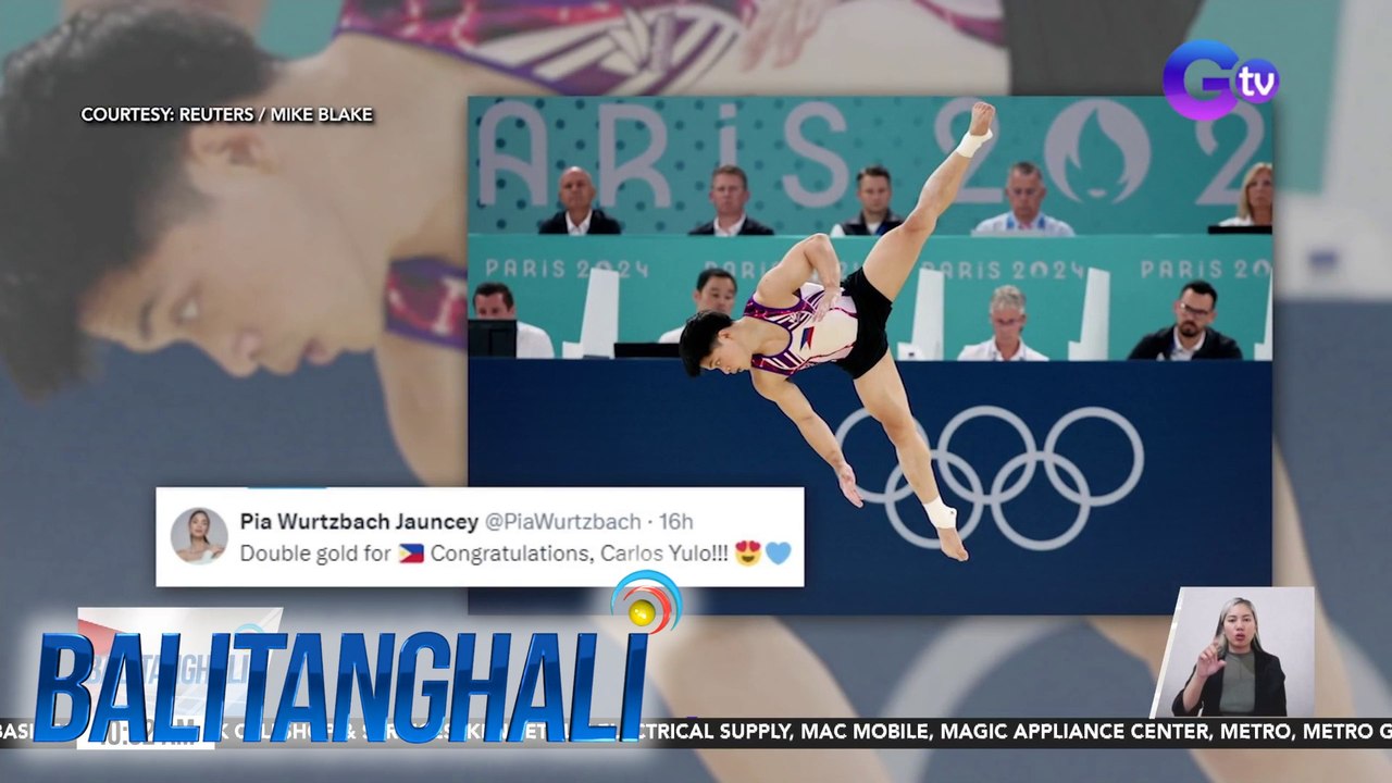 2-time Olympic gold medalist Carlos Yulo, binati ng ilang Pinoy celebreties | Balitanghali