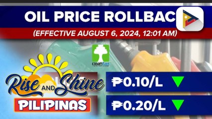 Oil price rollback, epektibo ngayong araw