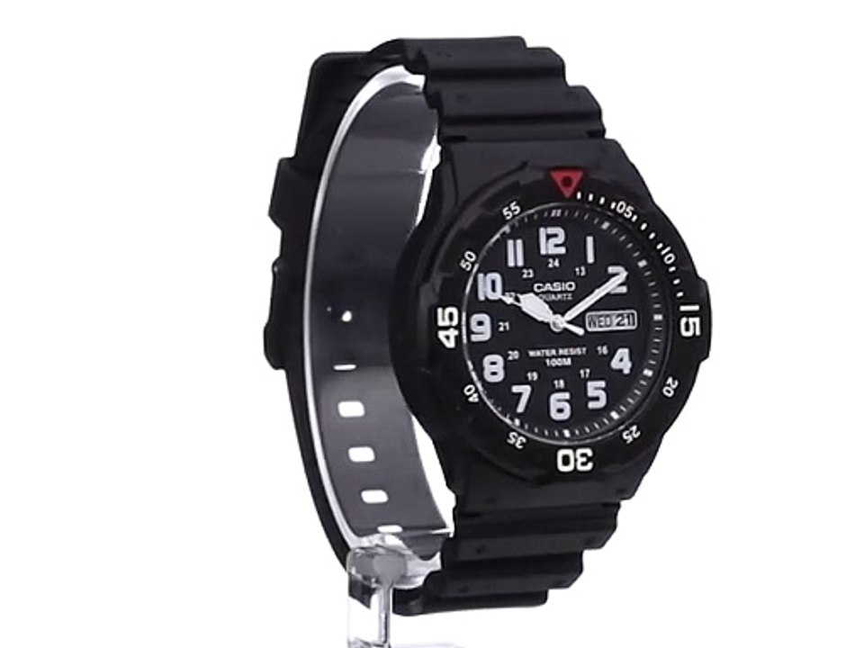 Amazon.com- Casio Men's Quartz Day-Date Indicator Black Resin Dive Watch (Model- MRW200H-1BV) - Clothing, Shoes & Jewelry