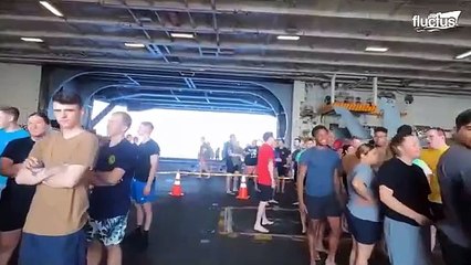 What Happen When Sharks Swim Too Close to US Aircraft Carrier and Ships