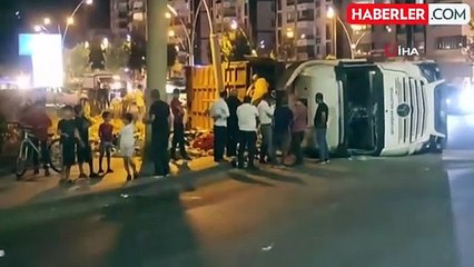 Diyarbakır'da çöp kamyonu devrildi: 1 yaralı