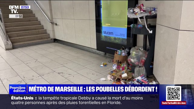 Métro de Marseille: les poubelles débordent en raison d'une grève des agents de propreté