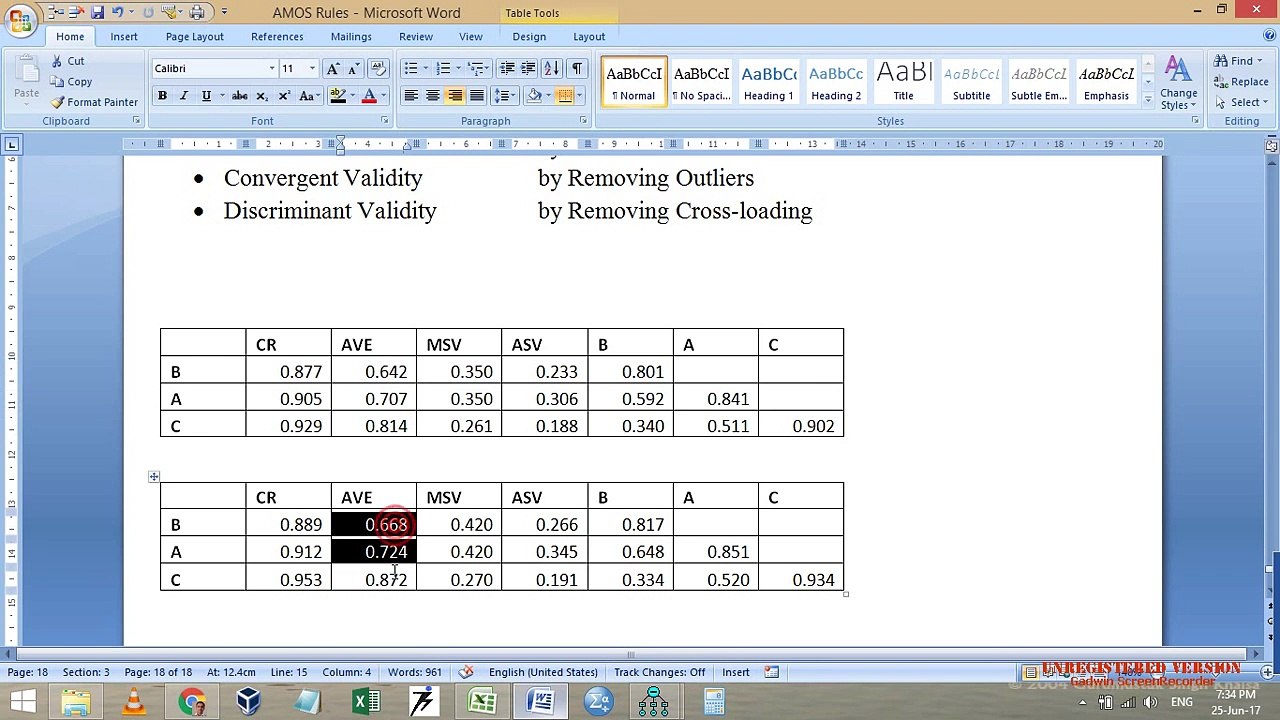 AMOS-11  (Improving Convergent Validity AVE by Removing Outliers)