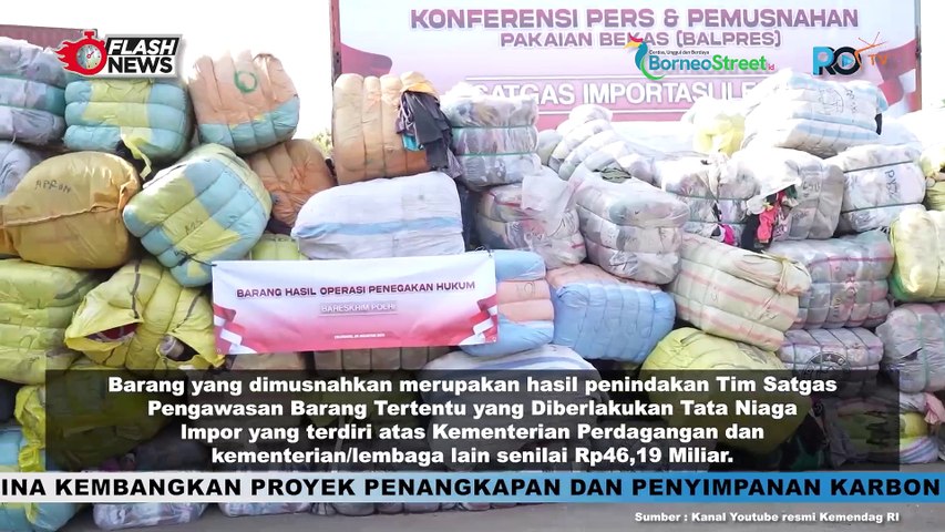 Mendag RI Pimpin Pemusnahan Produk Pakaian Bekas Impor Ilegal Senilai Rp 46,19 Miliar