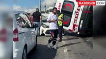 Arnavutköy'de otomobil ile ambulans çarpıştı -1