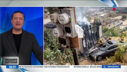 Auto Tesla se incendia tras ser conectado a un poste de luz en Baja California