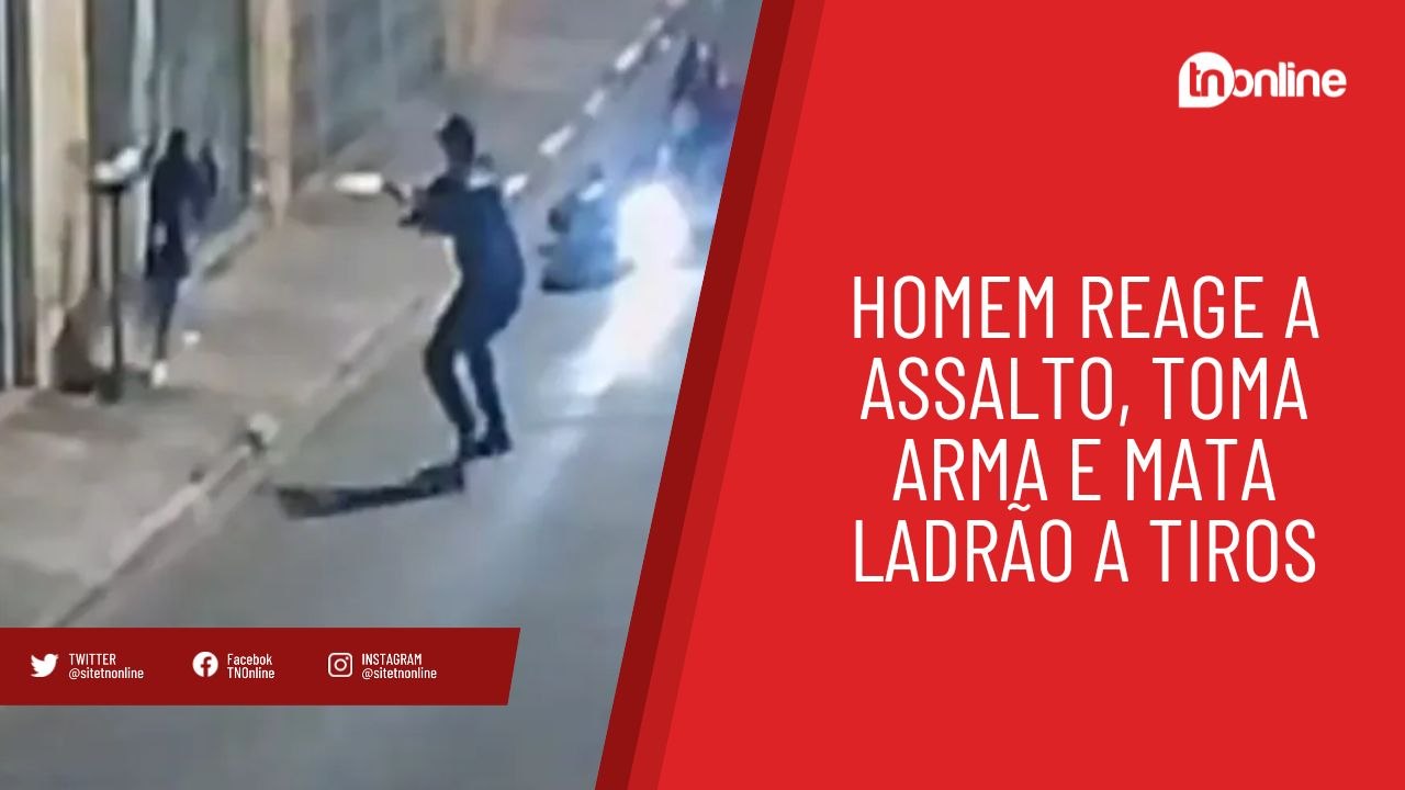 Homem reage a assalto, toma arma e mata ladrão a tiros; veja vídeo