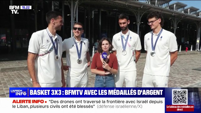 Personne ne nous attendait à ce niveau-là : l'équipe de basket 3x3 au micro de BFMTV après leur médaille d'argent au JO 2024