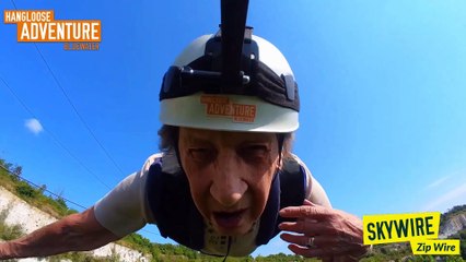 Daredevil Dartford gran takes on country's fastest zip line