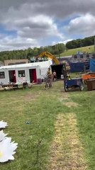 Guys Ride Crowd Barrier Bikes