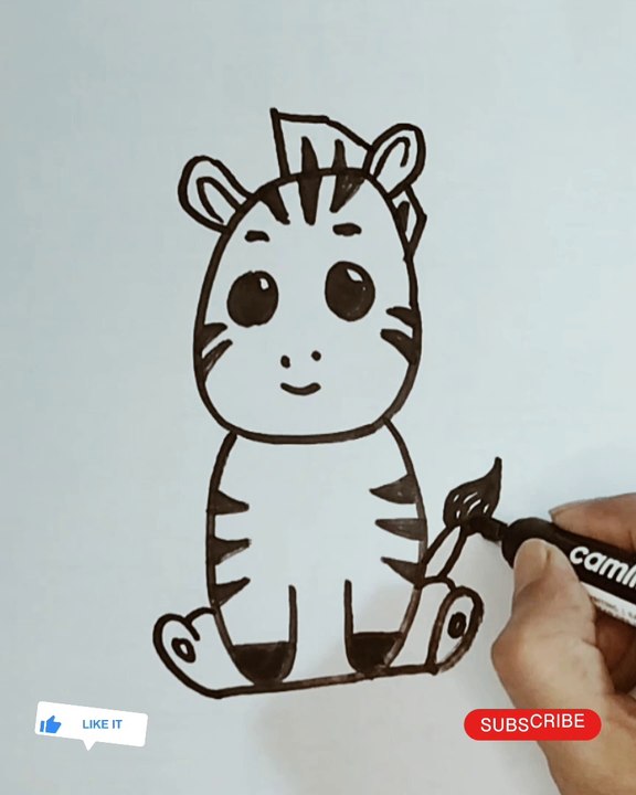 Uncover the secret of drawing a baby zebra