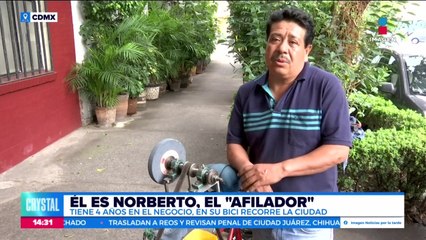 Norberto Vázquez es un afilador y recorre todos los días la capital