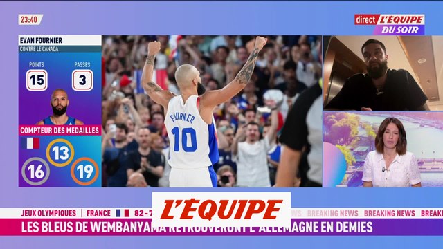 Les Bleus résistent au Canada et se hissent en demi-finales - JO 2024 - Basket (H)