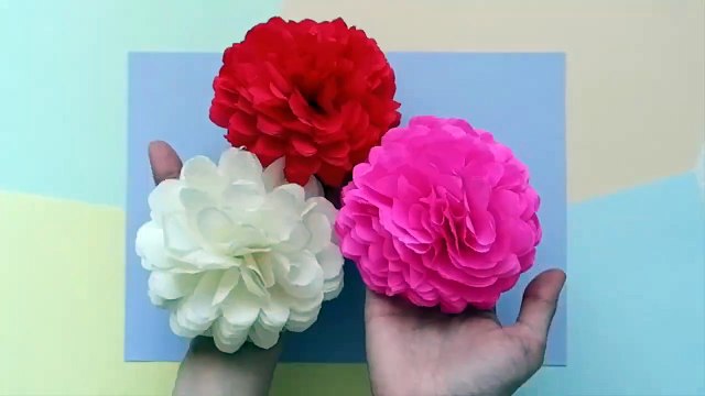 How to make Easy Tissue Paper Flowers _ DIY Paper Craft Tutorial(720P_HD)