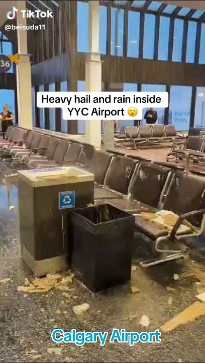 Hail atorm at Calgary international airport