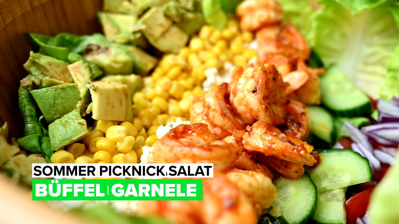 Sommer picknick salate: büffel-garnele