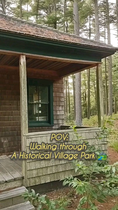 POV: Walking through a historical village park
