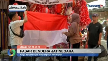 Jelang HUT-79 RI, Pedagang Pasar Jatinegara Beralih Jualan Bendera