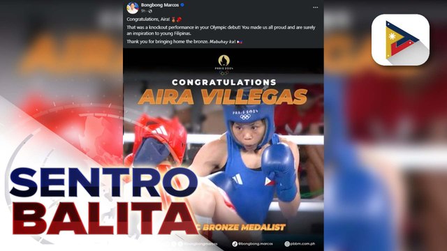 Filipina boxer Aira Villegas, binigyang-pugay ni PBBM at First Lady Liza Marcos; Villegas, tinawag na inspirasyon ng Pangulo
